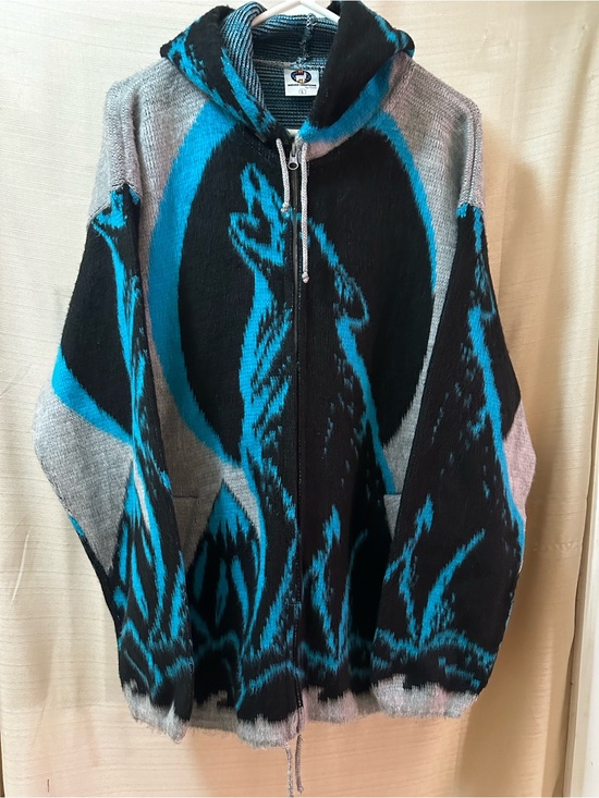 Indian creations Other - Indian Creations Alpaca Wolf Hoodie Sweater Peru Full Zip Southwestern Large